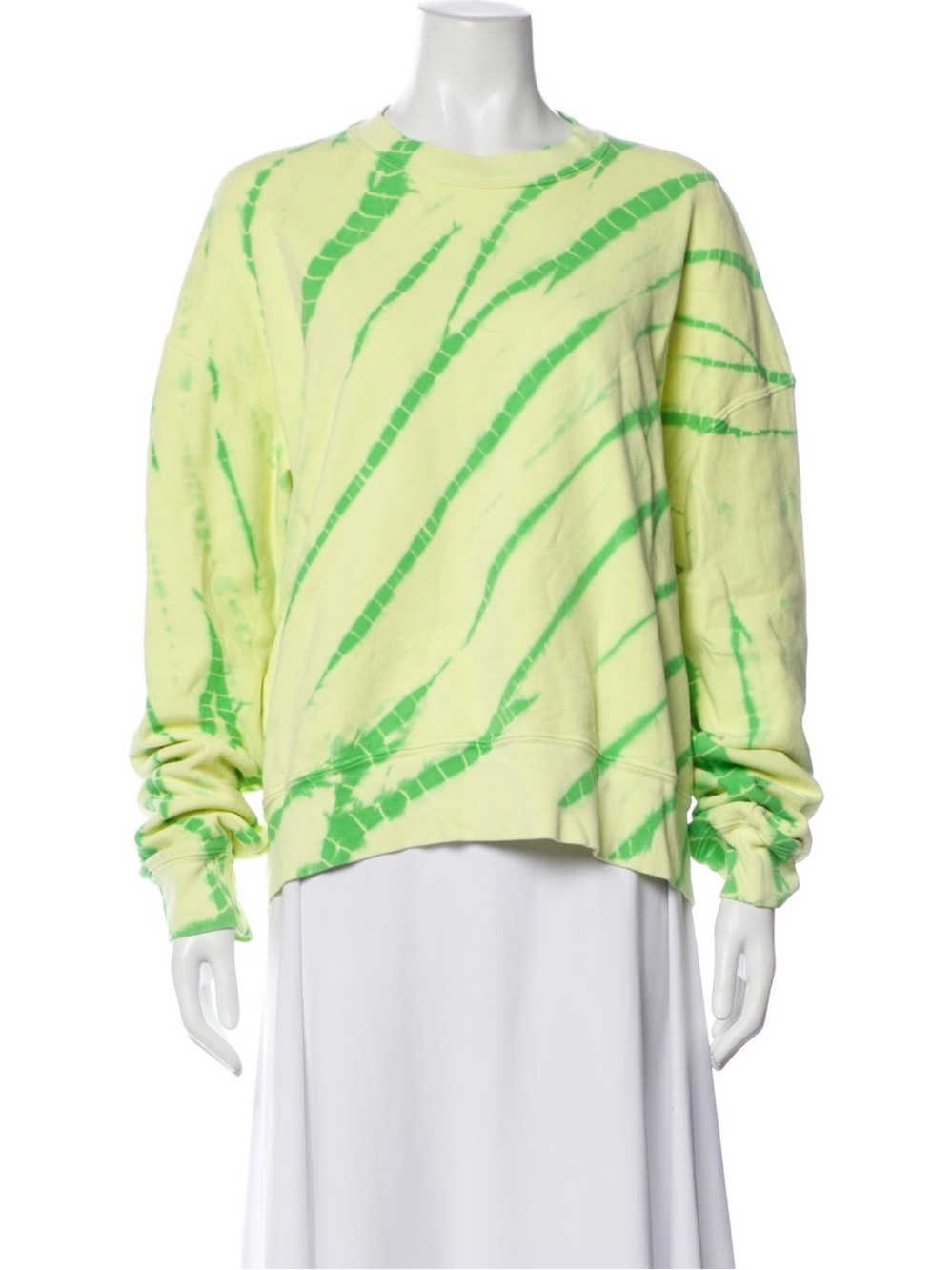 Proenza Schouler White Label Tie-Dye Print Crew Neck Sweatshirt Green Sz. M